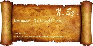 Neuman Szilvána névjegykártya